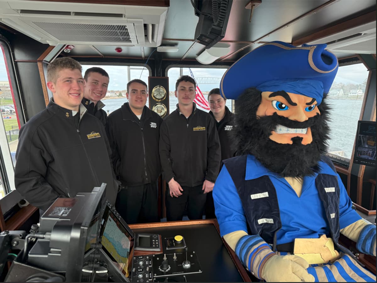 Cadets at Massachusetts Maritime aboard the tug Gerard McAllister